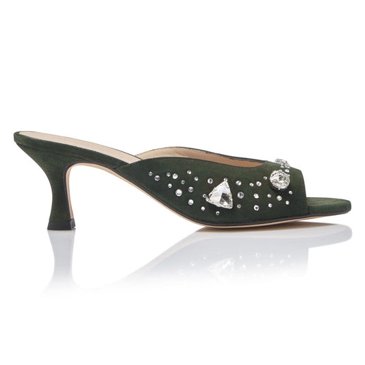 The Moment Peep Toe Kitten Heel - Green