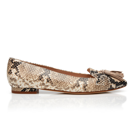 Tassel Flat - Snake/Beige