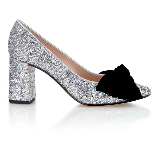 ReSELL - Bow Pump Heel - Silver Glitter 39