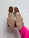 ReSELL - Bow Flat Slingback Shoe - Gold/Grey 39