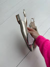 ReSELL - Bow Flat Slingback Shoe - Gold/Grey 39