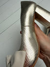 ReSELL - Bow Pump Heel - Gold Python/Ivory 42