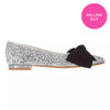 Bow Flat - Silver Glitter
