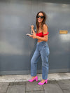 Bon Bon Pump Heel - Pink & Red