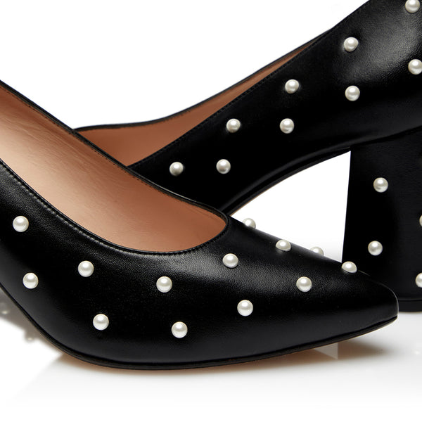 Bon Bon Pump Heel - Black & Pearl