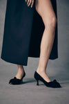 Bow Kitten Heel - Black