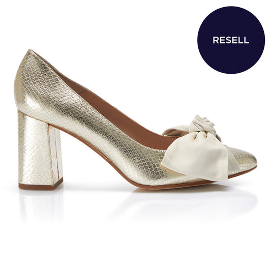 ReSELL - Bow Pump Heel - Gold Python/Ivory 37