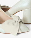 Bow Pump Heel - Pearlescent Ivory