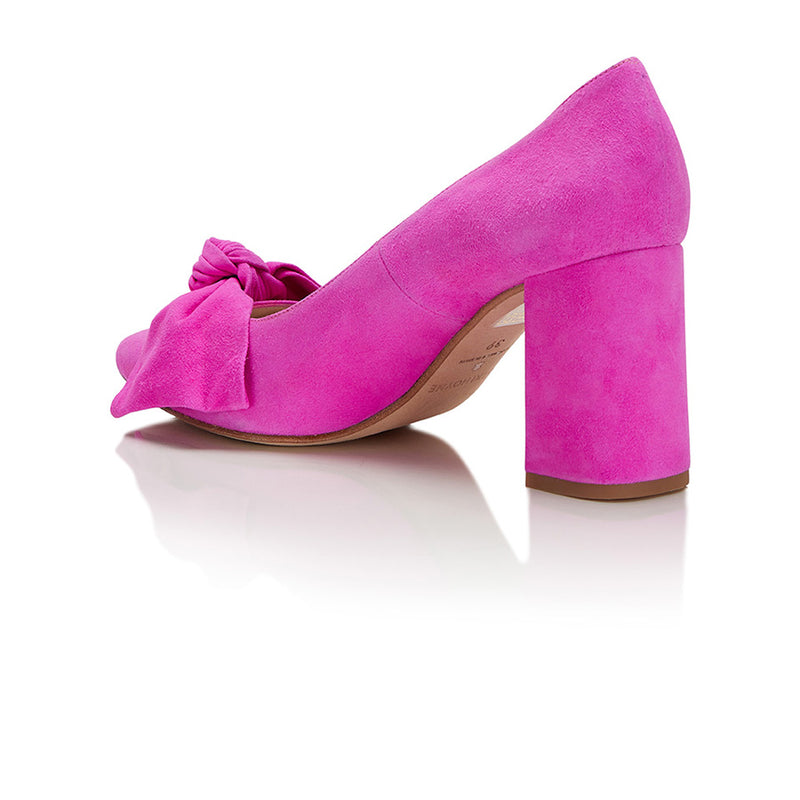 Bow Pump - Pink Suede