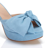 Bow Platform - Blue Suede