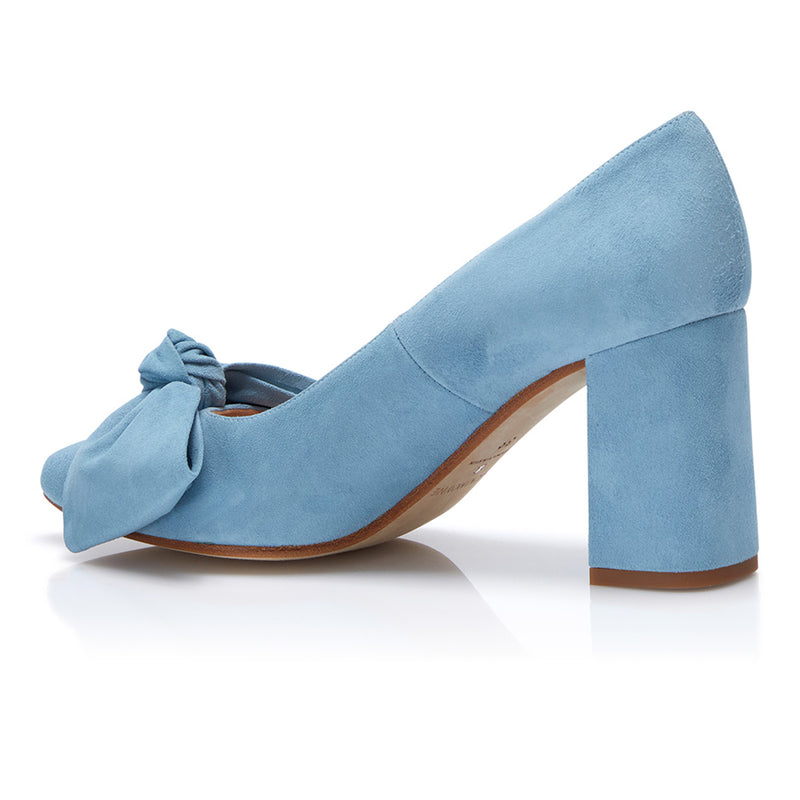 Bow Pump - Blue Suede