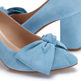 Bow Pump - Blue Suede