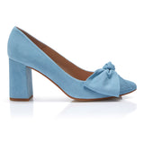 Bow Pump - Blue Suede