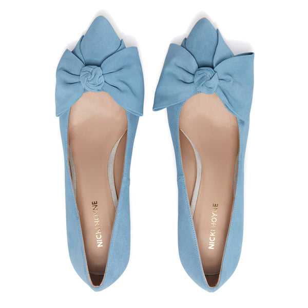 Bow Pump - Blue Suede