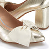 Bow Pump Heel - Gold Python/Ivory