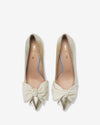 Bow Pump Heel - Gold Python/Ivory