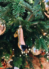 Christmas Ornament - Gold Bow Shoe