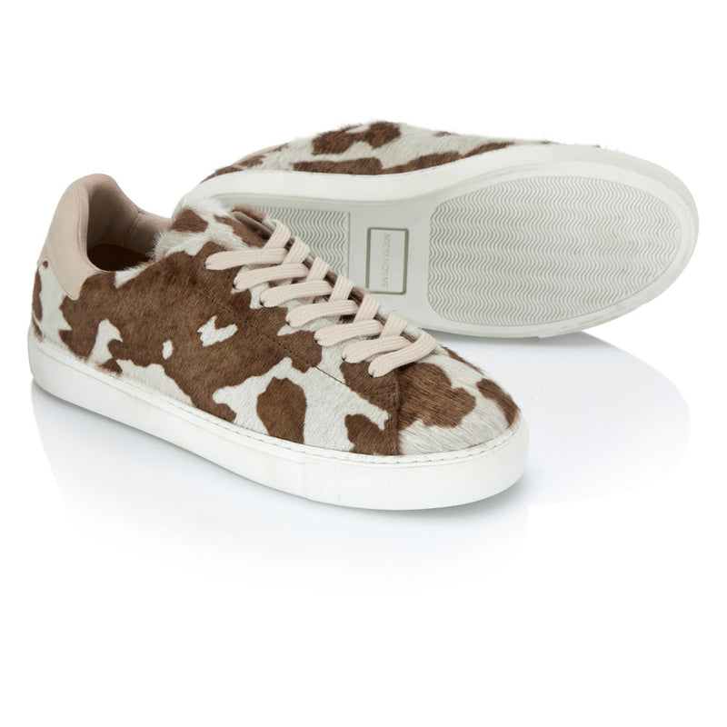 Classic Trainer - Cow/Beige Suede