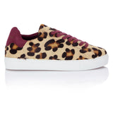 Classic Trainer - Leopard/Burgundy Suede