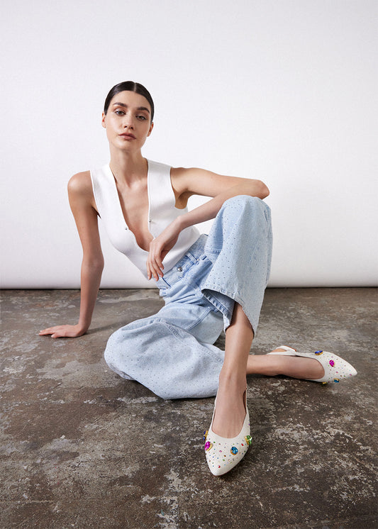 The Moment Flat Slingback - Ivory