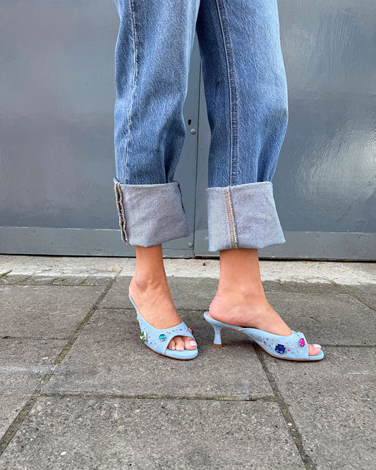 The Moment Peep Toe Kitten Heel - Blue