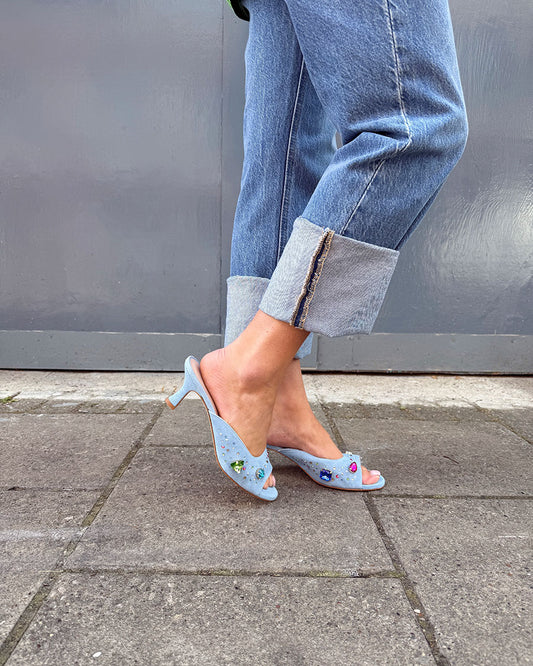The Moment Peep Toe Kitten Heel - Blue