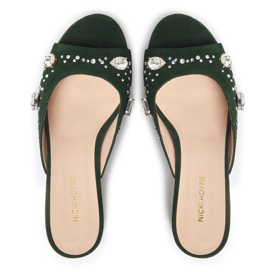 The Moment Peep Toe Kitten Heel - Green