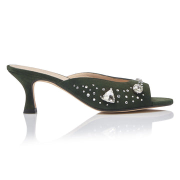 The Moment Peep Toe Kitten Heel - Green