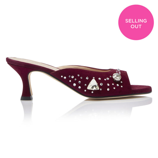 The Moment Peep Toe Kitten Heel - Burgundy