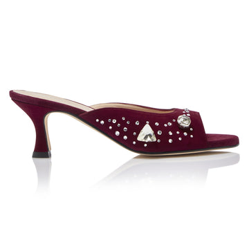 The Moment Peep Toe Kitten Heel - Burgundy