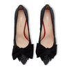 Bow Pump Heel - Black Glitter