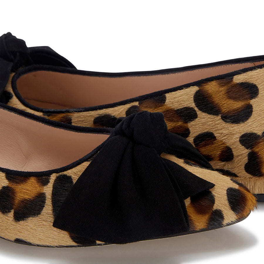 Bow Flat Shoe Leopard Print Nicki Hoyne