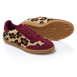 Sporty Trainer - Leopard/Burgundy Suede