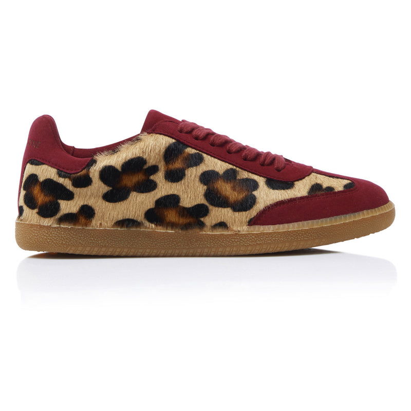 Sporty Trainer - Leopard/Burgundy Suede