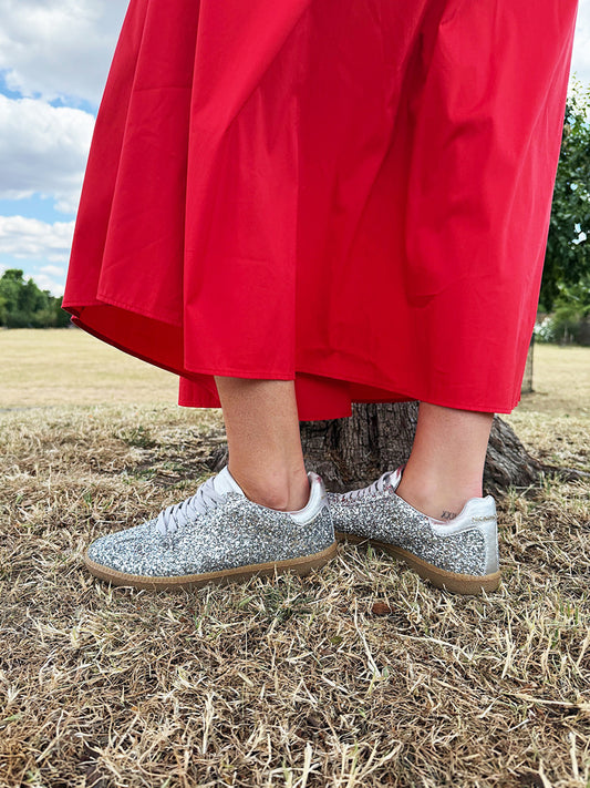 Sporty Trainer - Silver Glitter