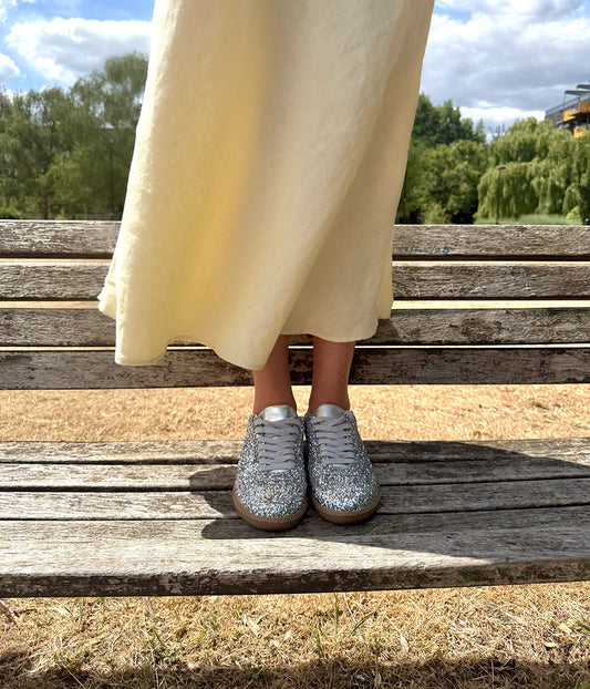 Sporty Trainer - Silver Glitter