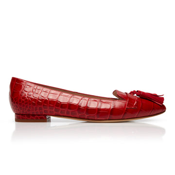 Tassel Flat - Red Croc