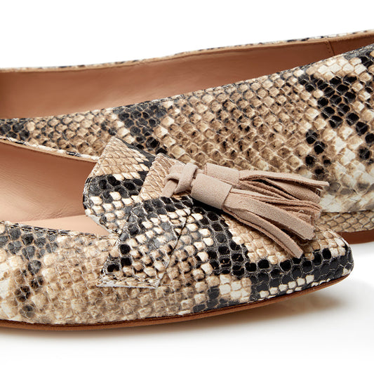 Tassel Flat - Snake/Beige