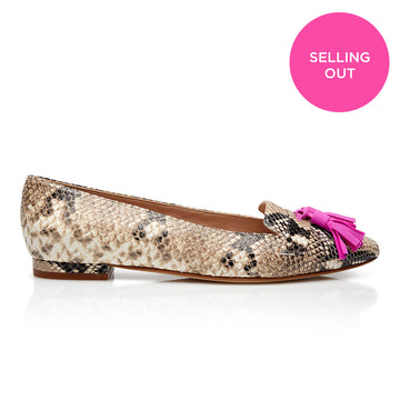 Tassel Flat - Snake/Pink