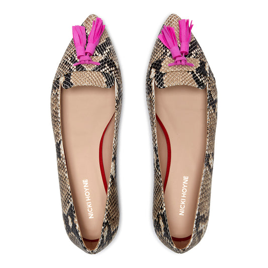 Tassel Flat - Snake/Pink