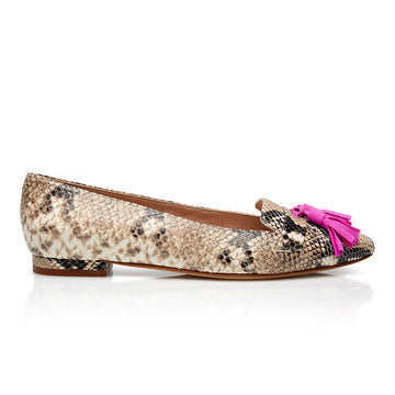 Tassel Flat - Snake/Pink