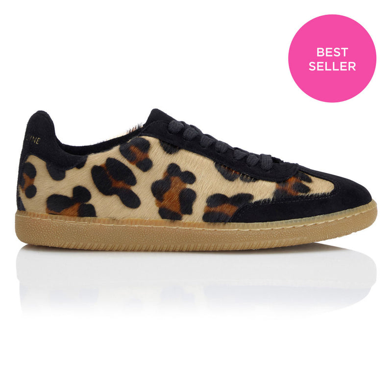 Sporty Trainer - Leopard/Black Suede