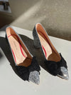 ReSELL - Bow Pump Heel - Silver Glitter 39