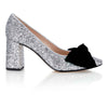 ReSELL - Bow Pump Heel - Silver Glitter 39