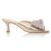 Bow Peep Toe Kitten Heel - Gold Python/Grey