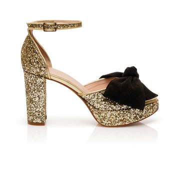 Bow Platform - Gold Glitter