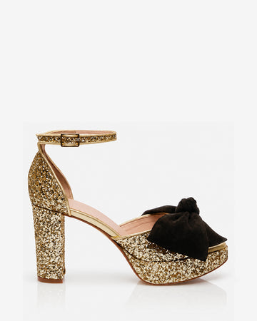 Bow Platform - Gold Glitter