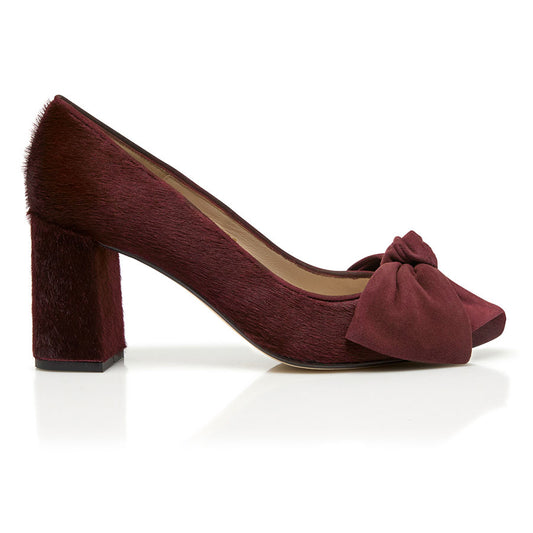 Bow Pump Heel - Burgundy