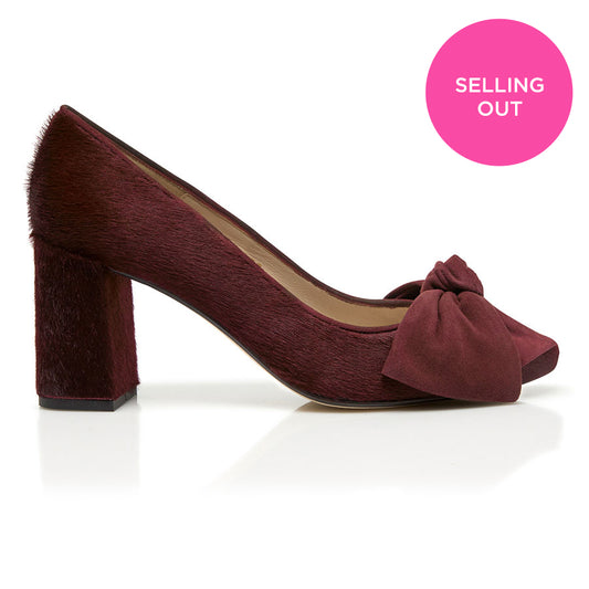 Bow Pump Heel - Burgundy