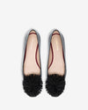 Pom Pom Flat - Black Croc